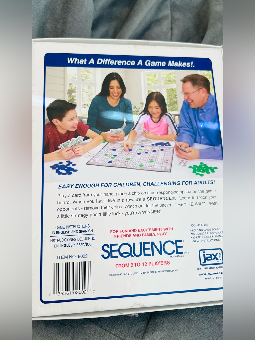 New Jax Sequence Board Game – Classic Family Strategy (Blue/Green)